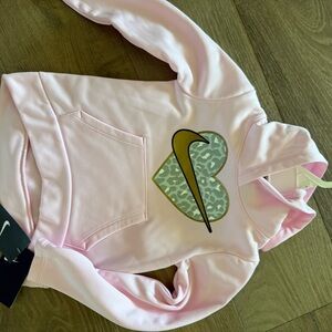 Nike Light Pink Hoodie with Heart and Swoosh